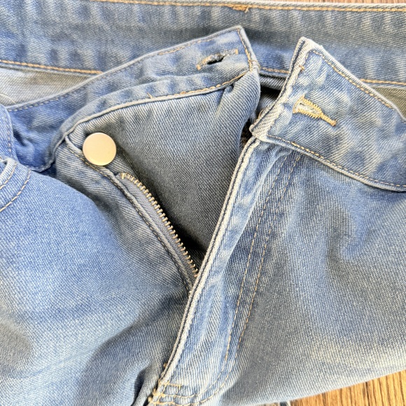 Shein Edgy denim midi skirt asymmetrical high lo in Blue - Picture 7 of 7